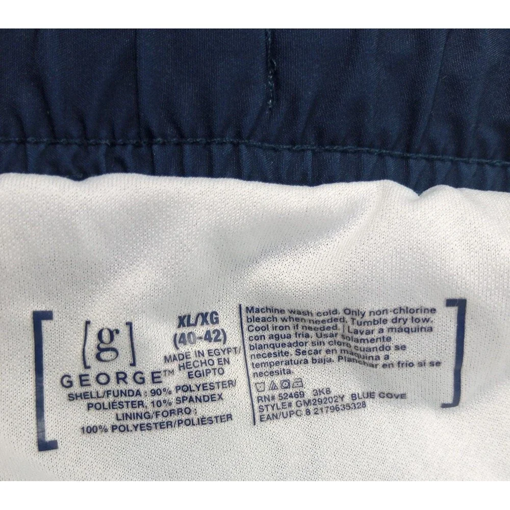 George Men’s Swim Trunks Board Shorts Blue Teal Stripe Size XL 40-42